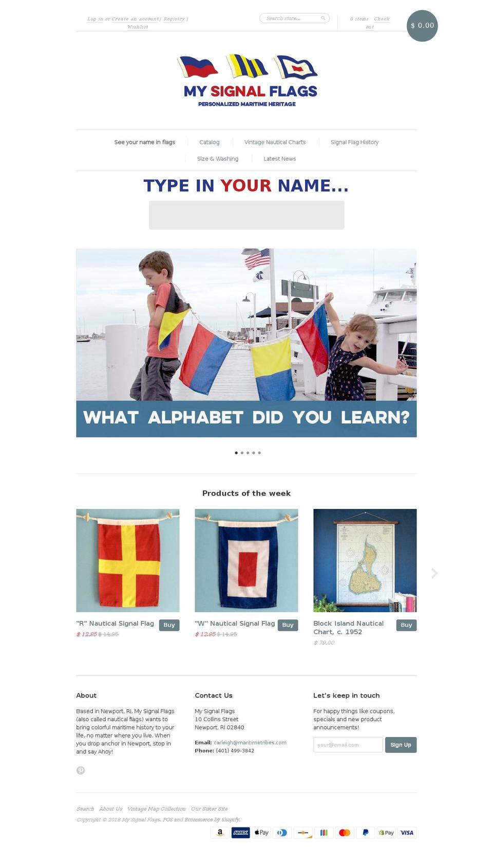 mynauticalflags.com — Shopify storefront screenshot