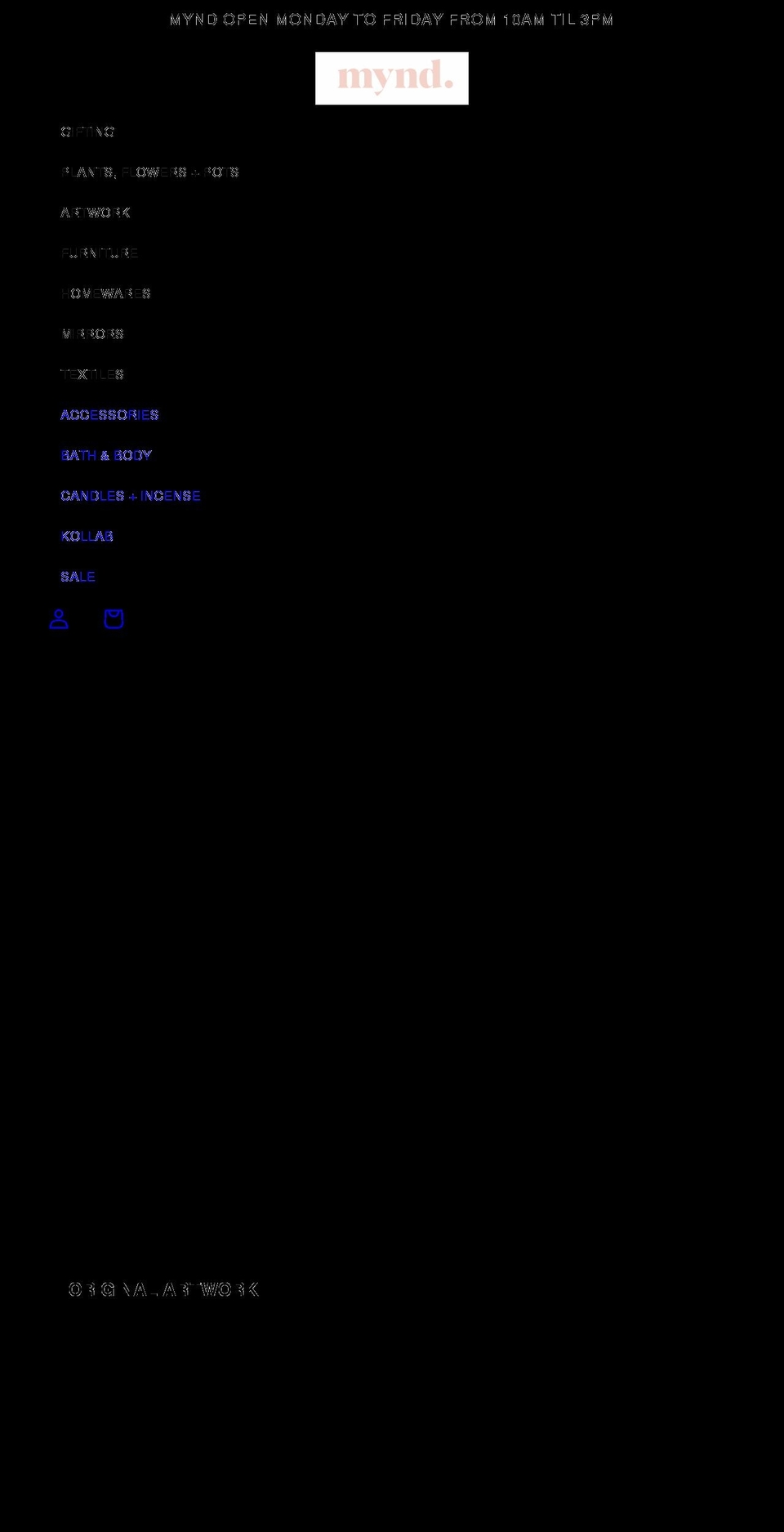 myndinteriors.com shopify website screenshot