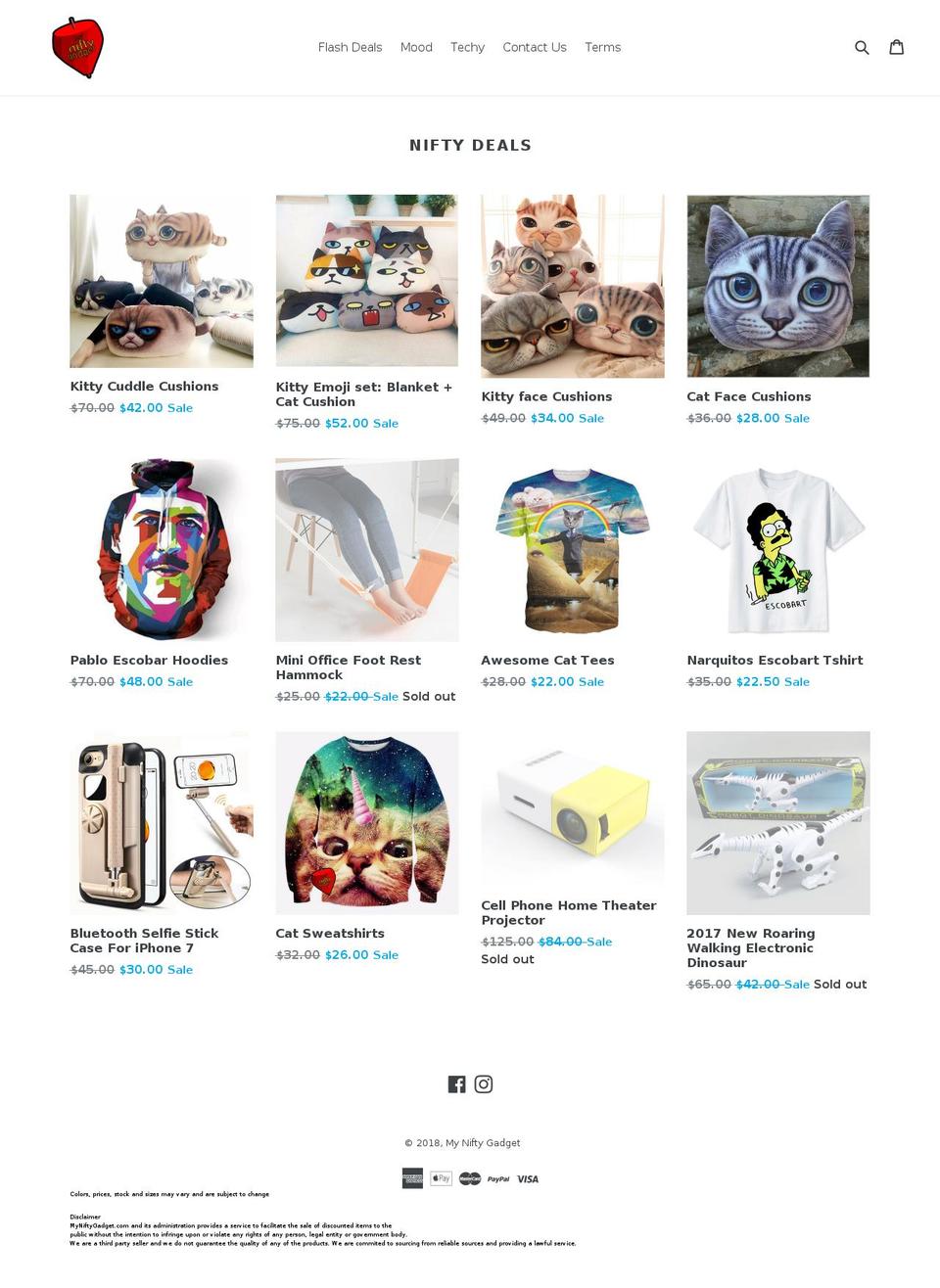 myniftygadget.com — Shopify storefront screenshot