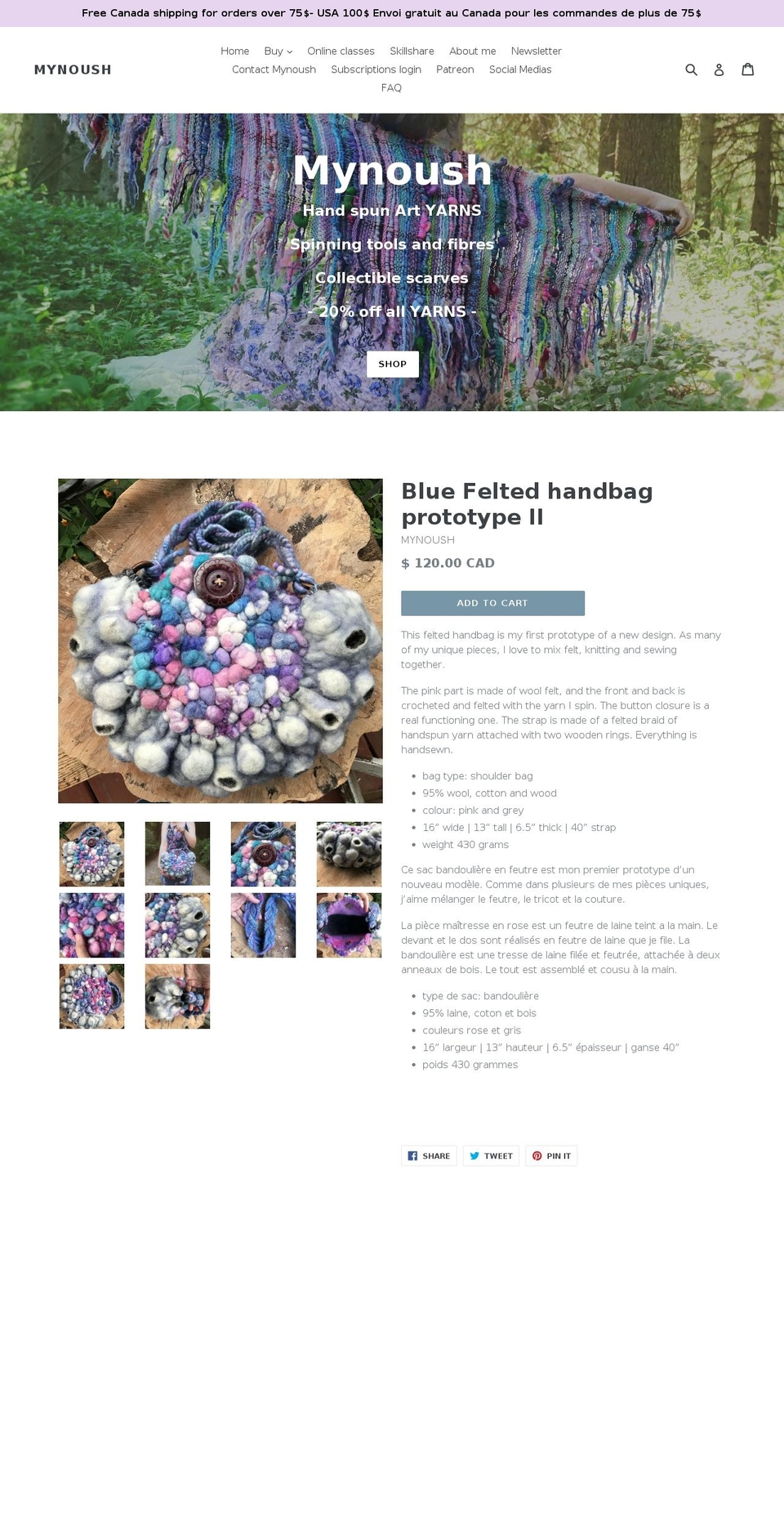 mynoush.com — Shopify storefront screenshot
