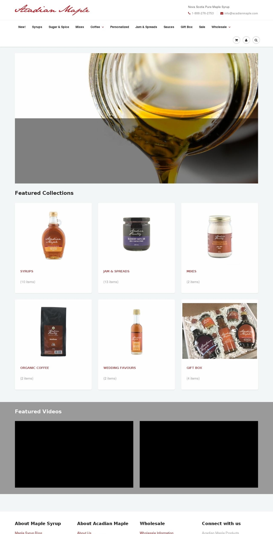 mynovascotiamaplesyrup.com — Shopify storefront screenshot