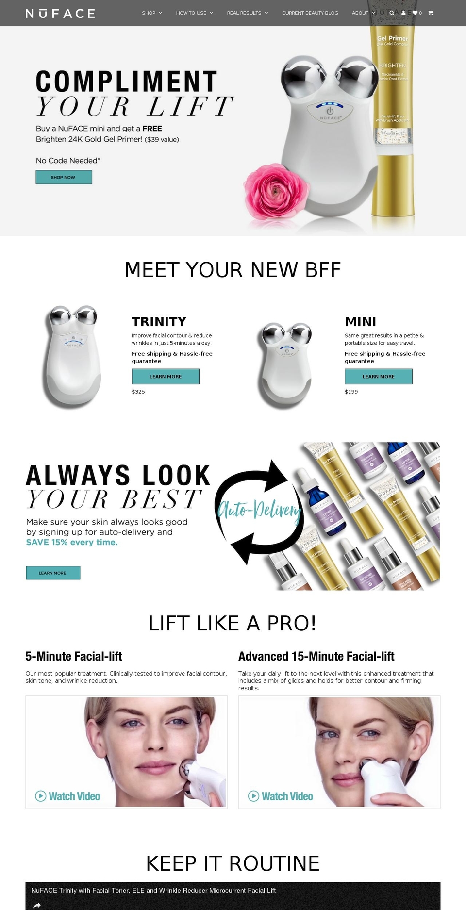 mynuface.com shopify website screenshot