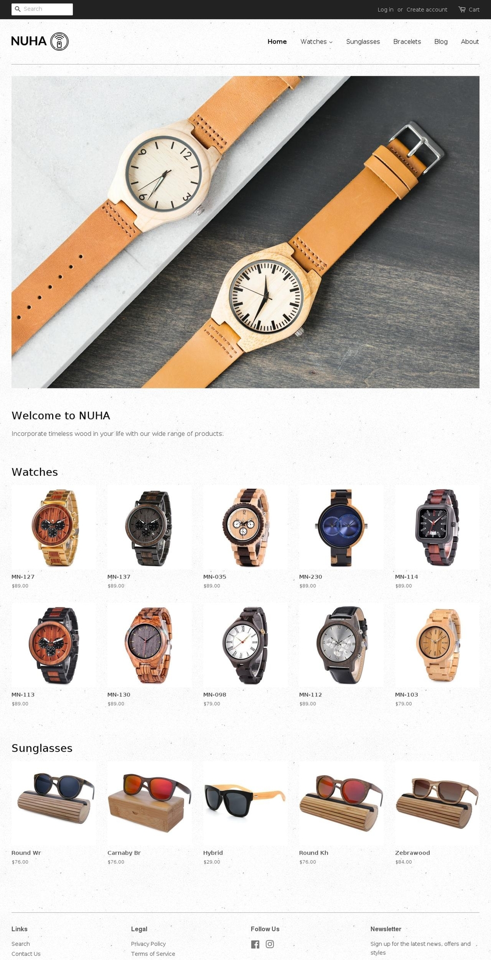 mynuha.com — Shopify storefront screenshot