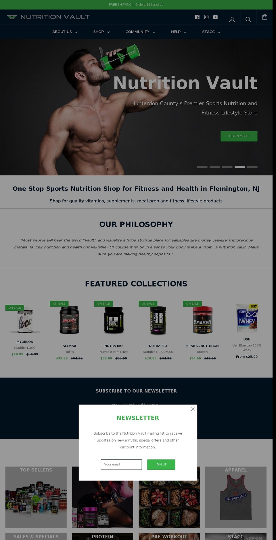 mynutritionvault.com — Shopify storefront screenshot