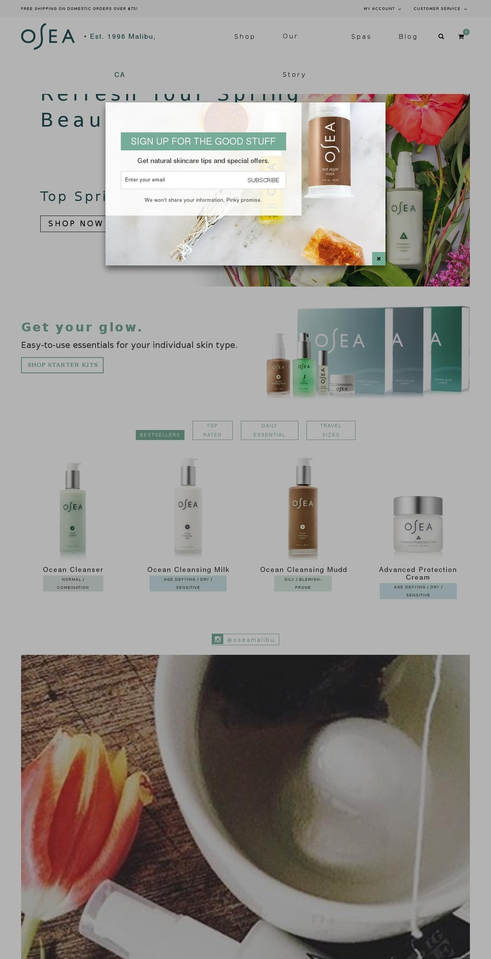 Osea Malibu Shopify theme site example myoceano.com