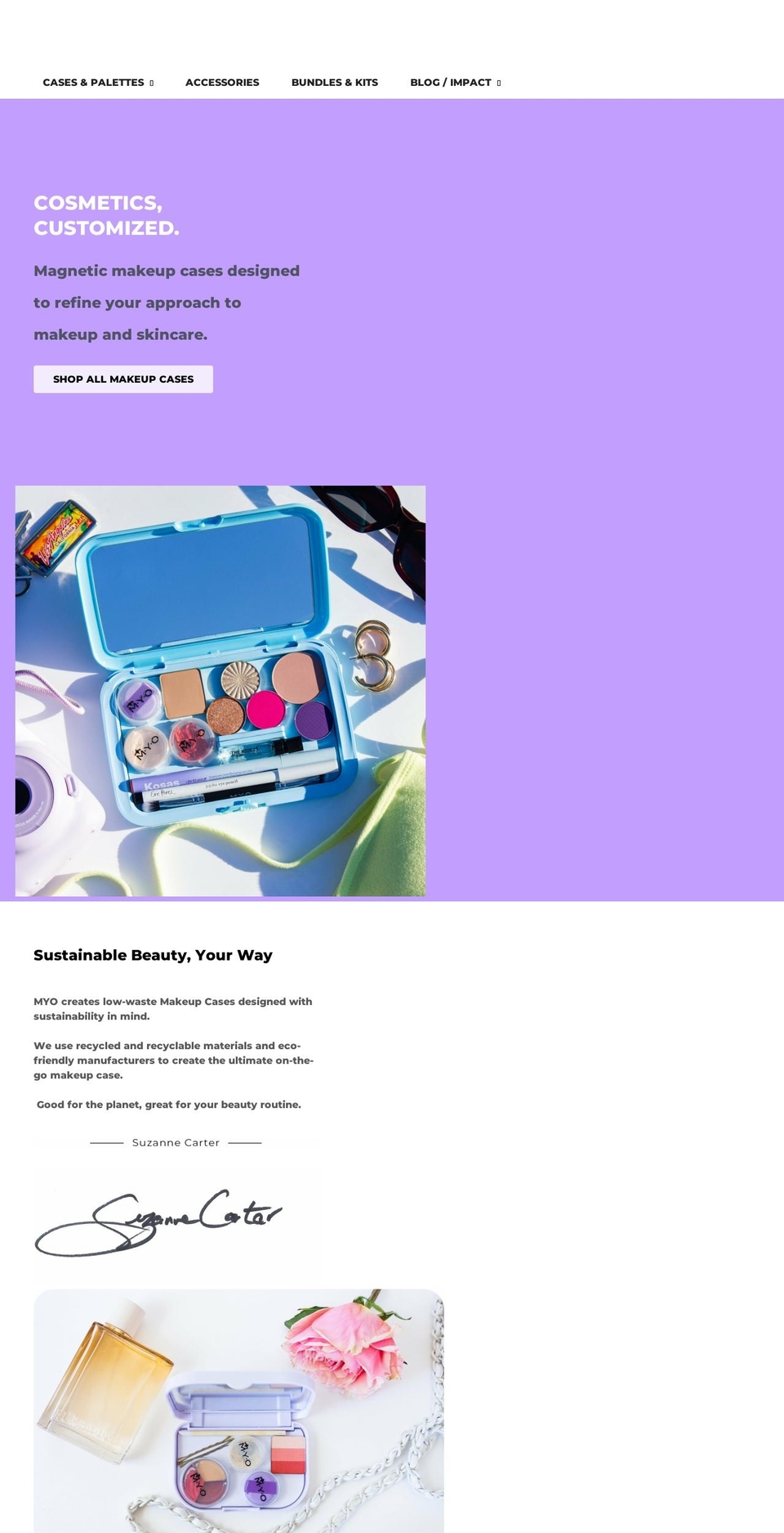 myocosmeticcases.com shopify website screenshot