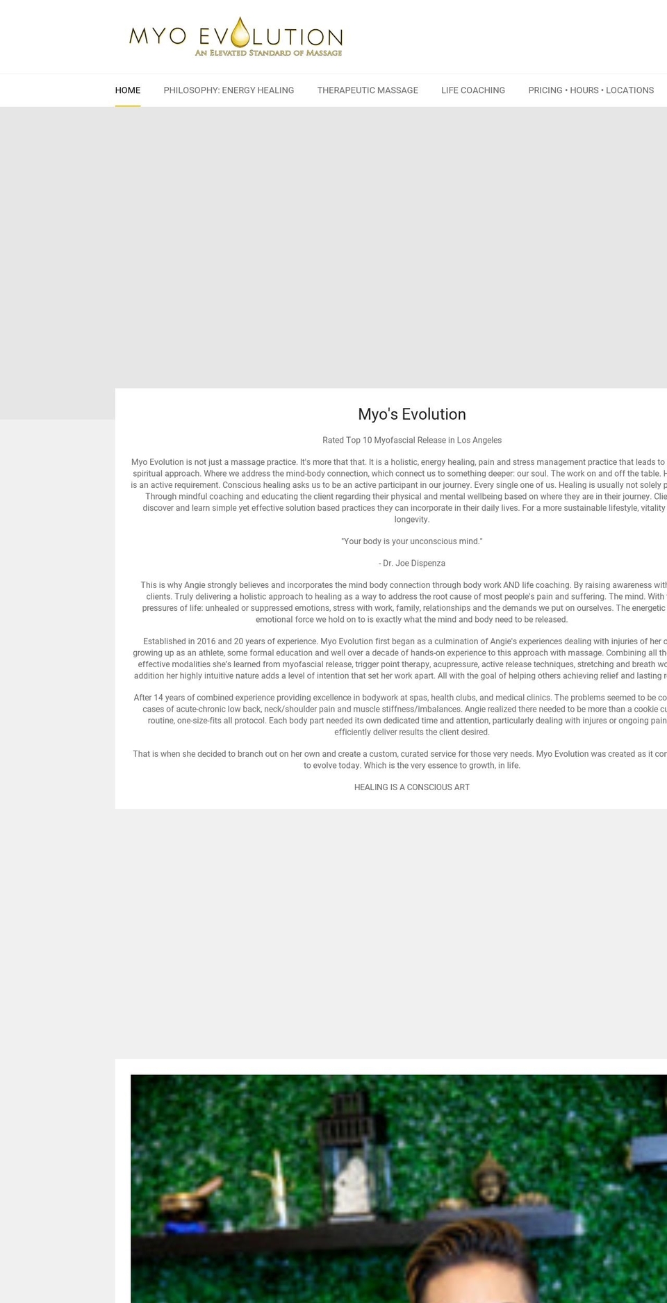 myoevolutionla.com — Shopify storefront screenshot