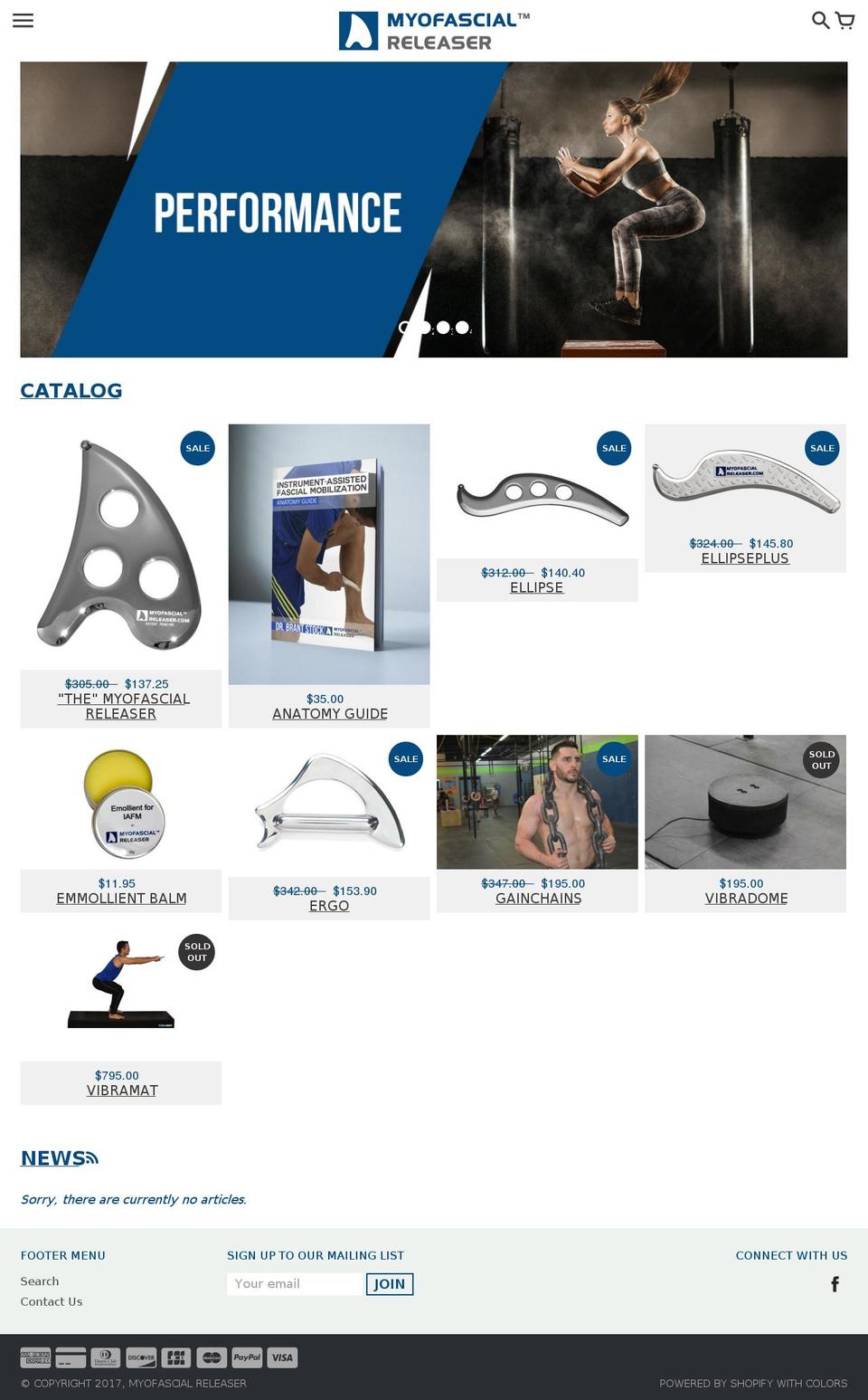 myofascialreleaser.com shopify website screenshot