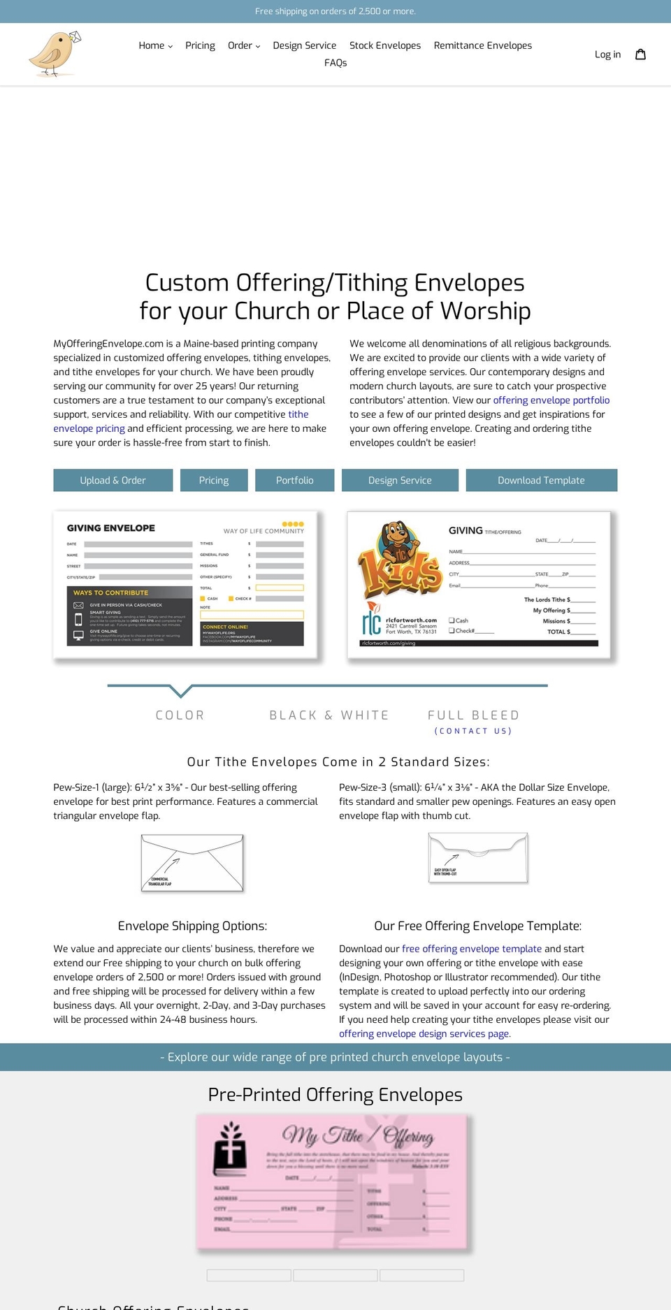 myofferingenvelope.com shopify website screenshot