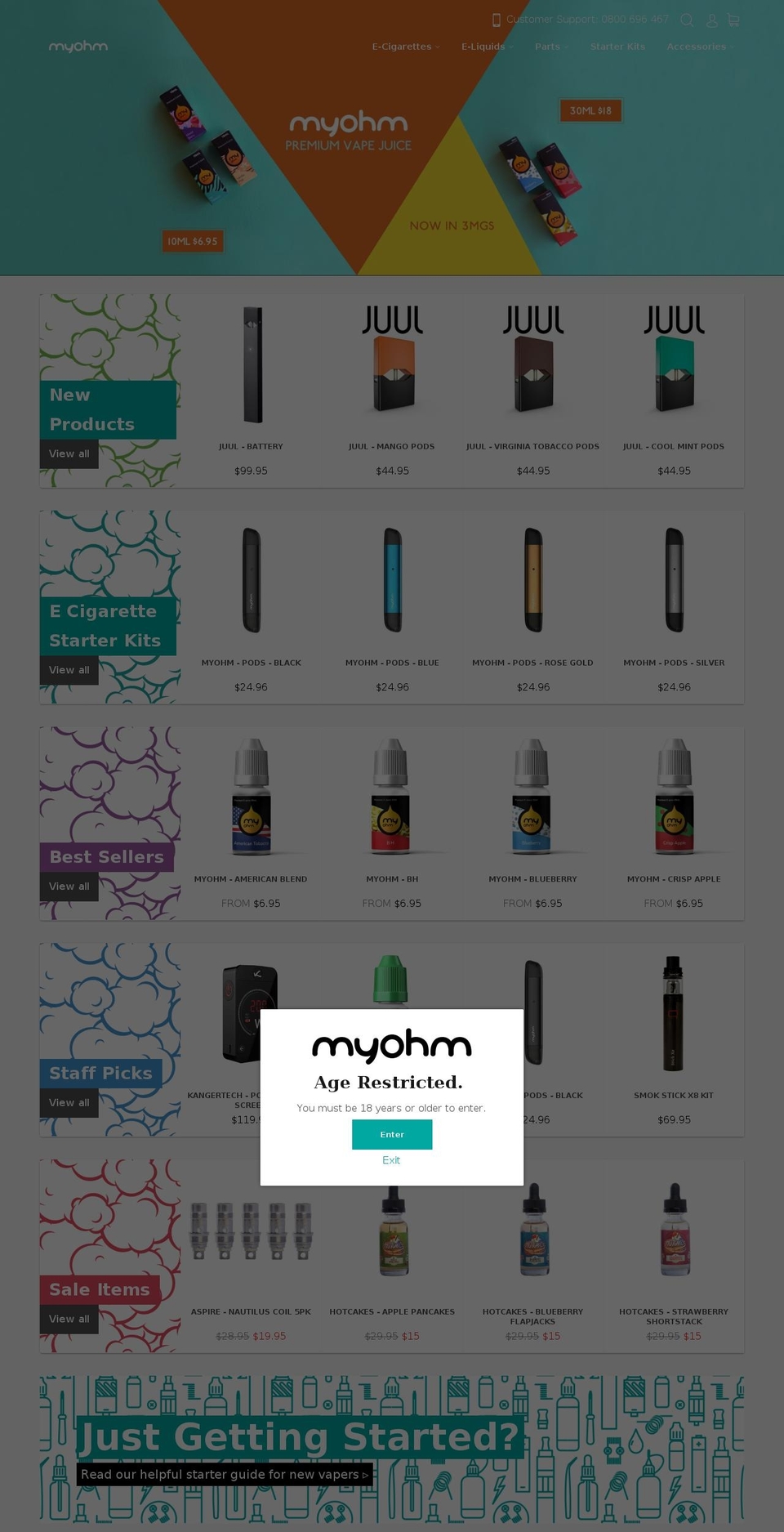 myohm.nz shopify website screenshot