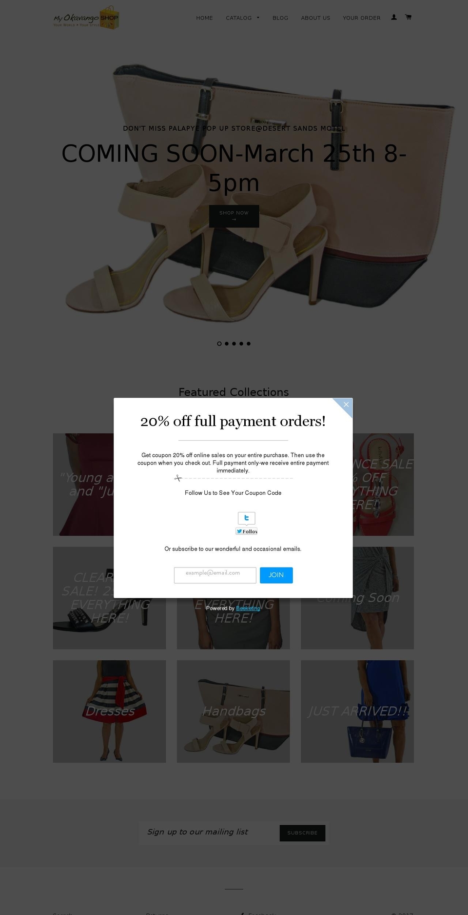 myokavangoshop.com shopify website screenshot