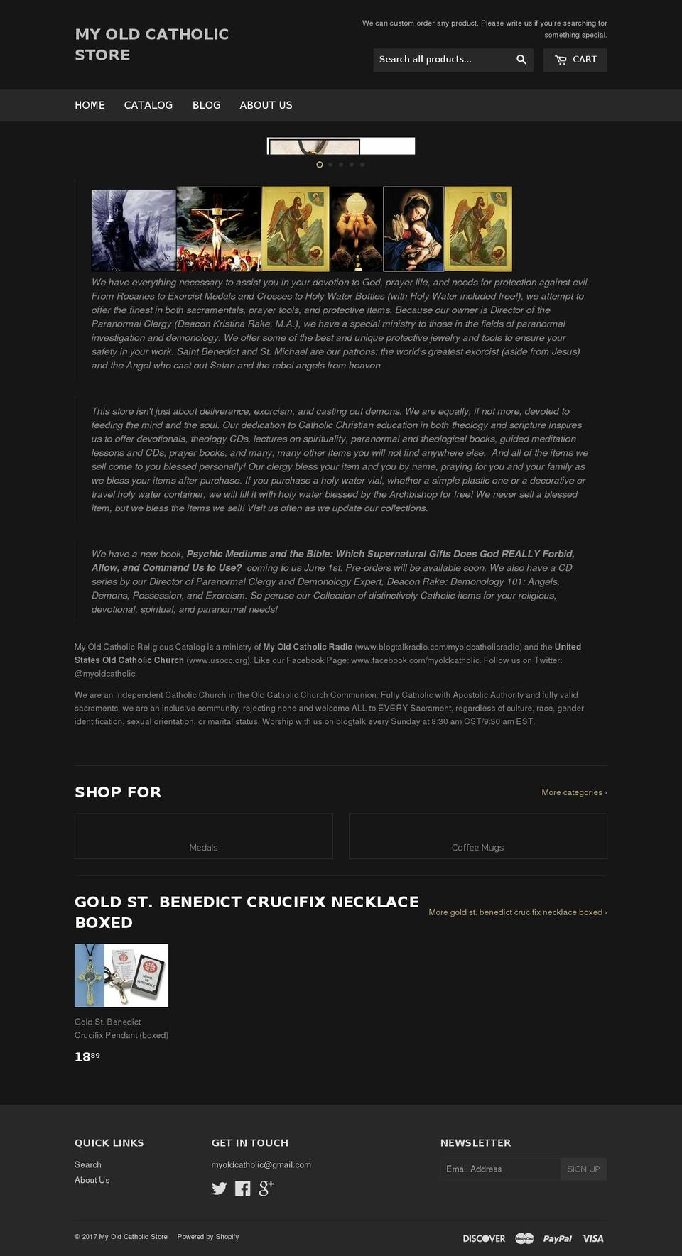 myoldcatholiccatalog.com shopify website screenshot