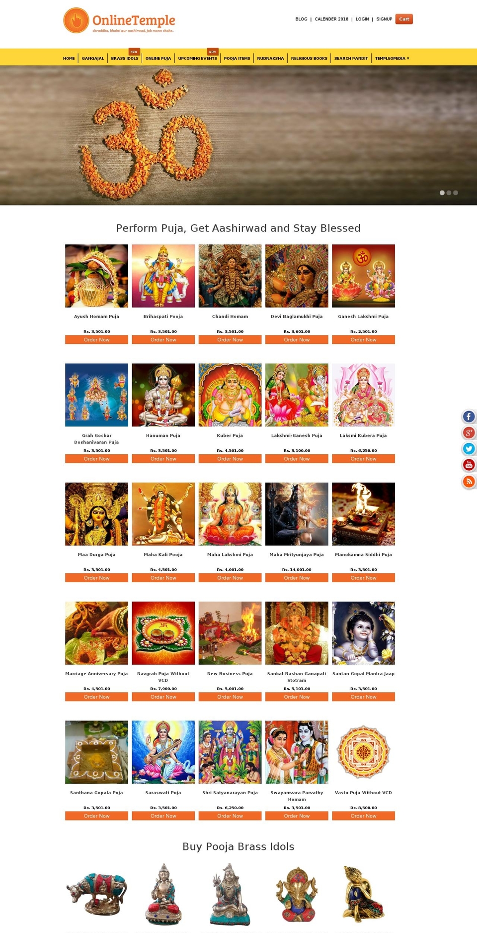 myonlinetemple.com — Shopify storefront screenshot