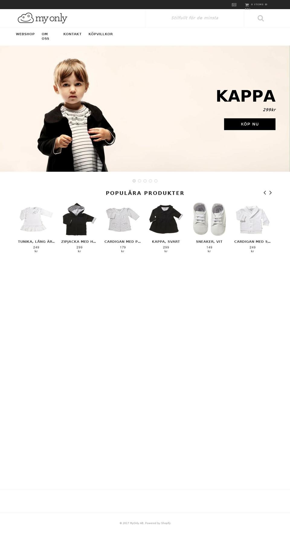 myonly.se shopify website screenshot