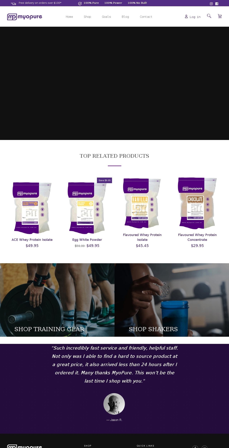 myopure.com.au shopify website screenshot