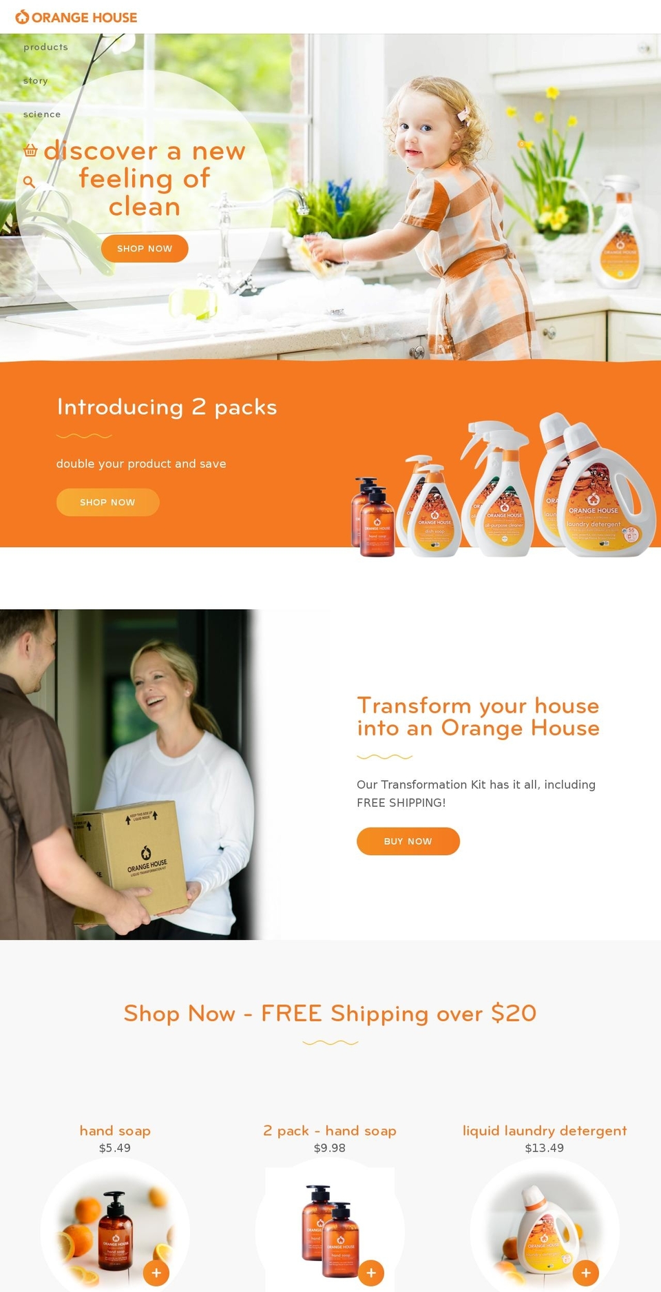 myorangehouse.com — Shopify storefront screenshot
