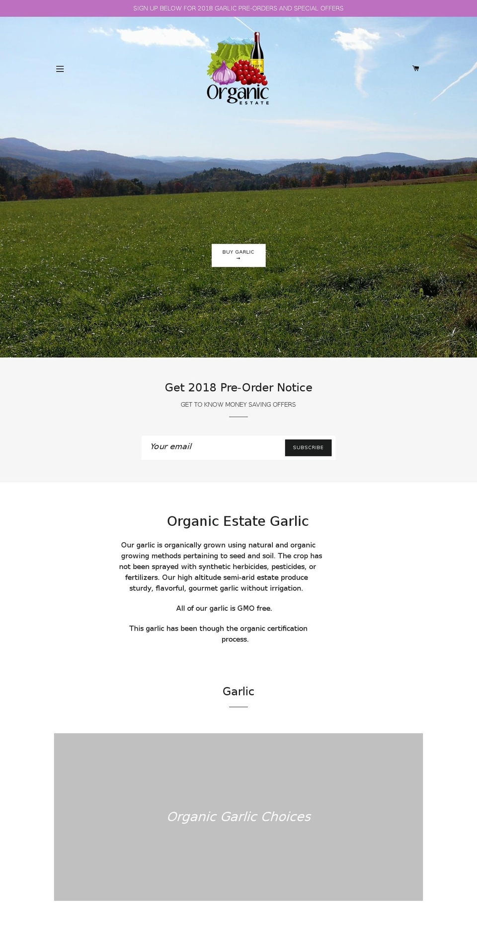 myorganicestate.com — Shopify storefront screenshot