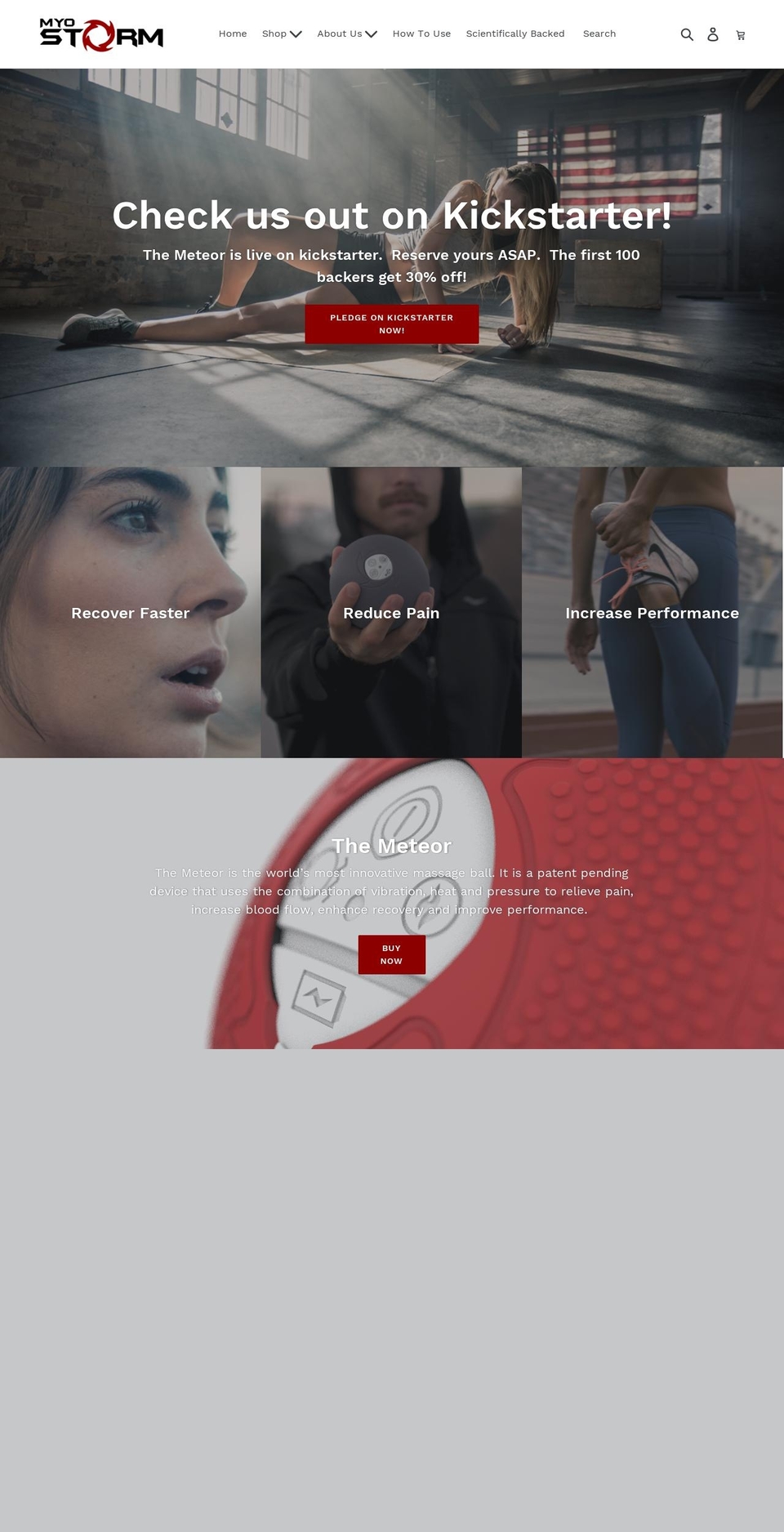 myostorm.com shopify website screenshot