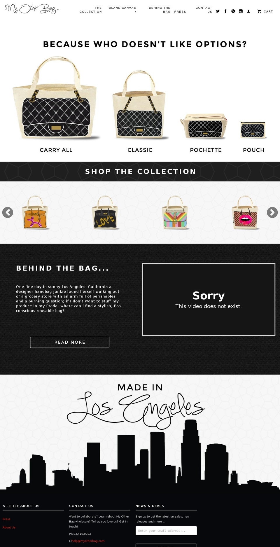 myotherbag.com shopify website screenshot