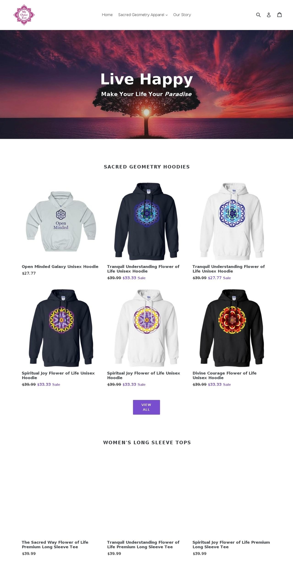 myouterzen.com — Shopify storefront screenshot