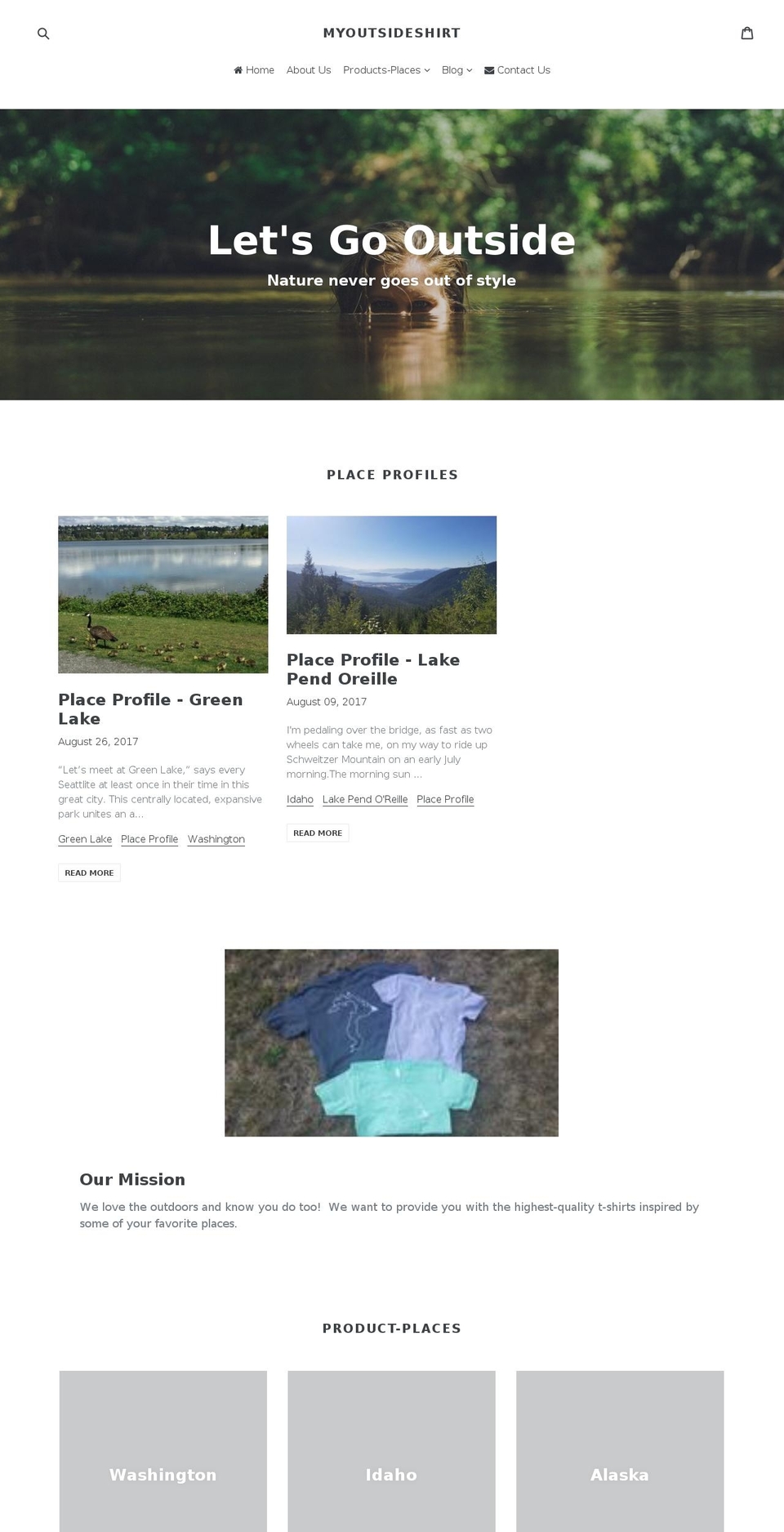 myoutsideshirt.com — Shopify storefront screenshot