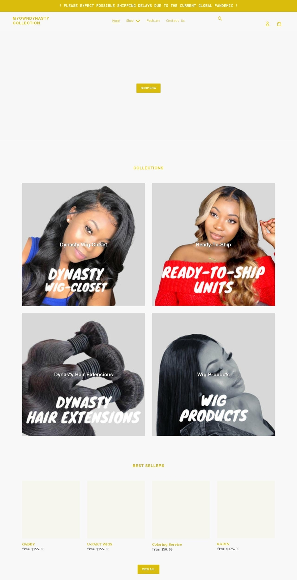 myowndynasty.com shopify website screenshot