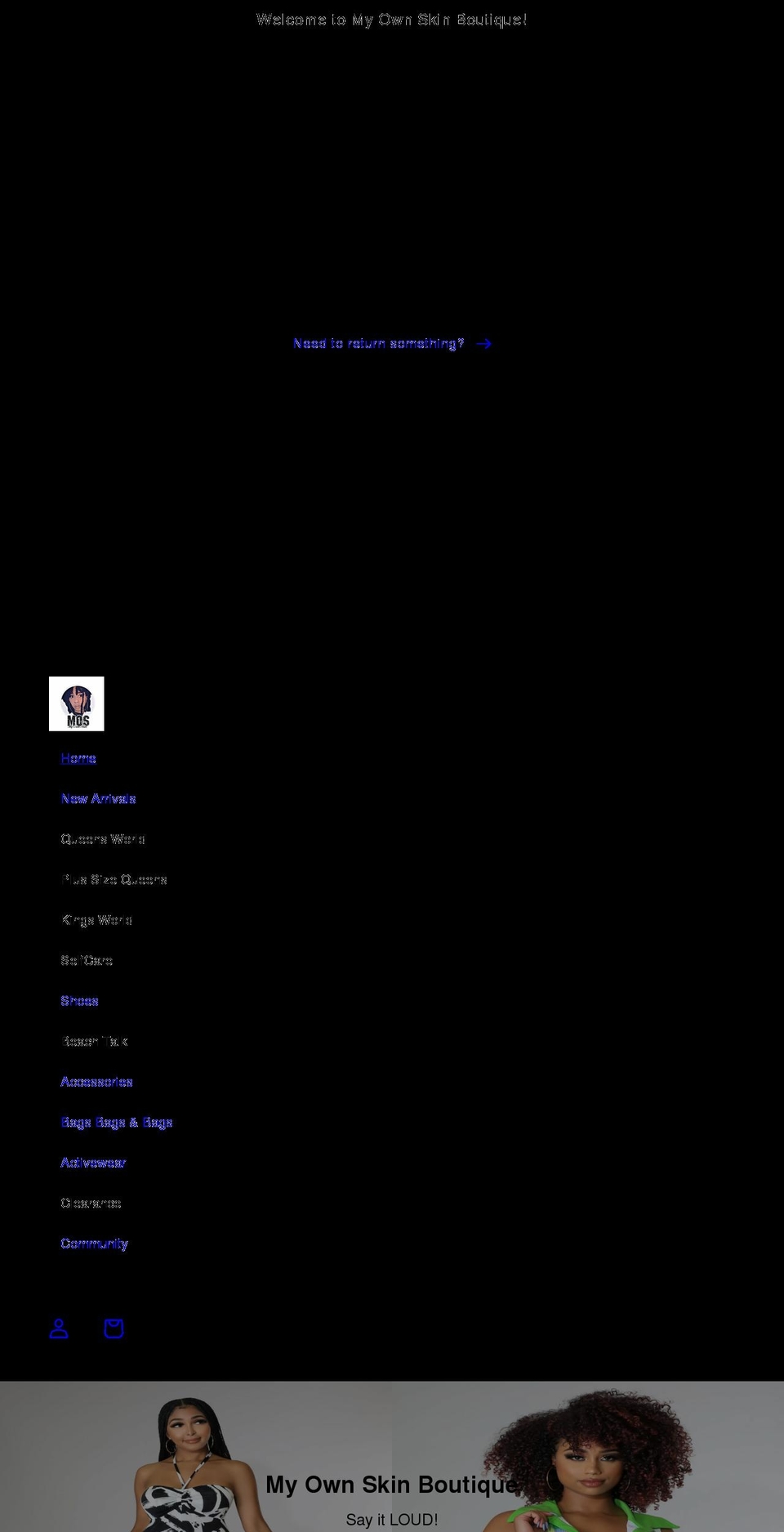 myownskinboutique.com shopify website screenshot