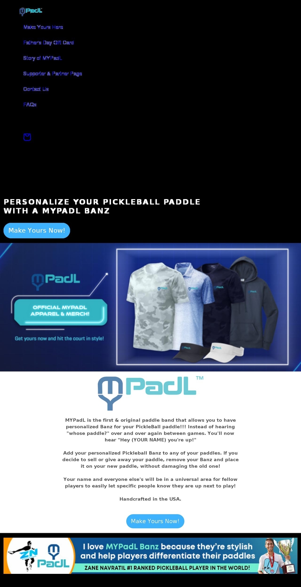 mypadl.com shopify website screenshot