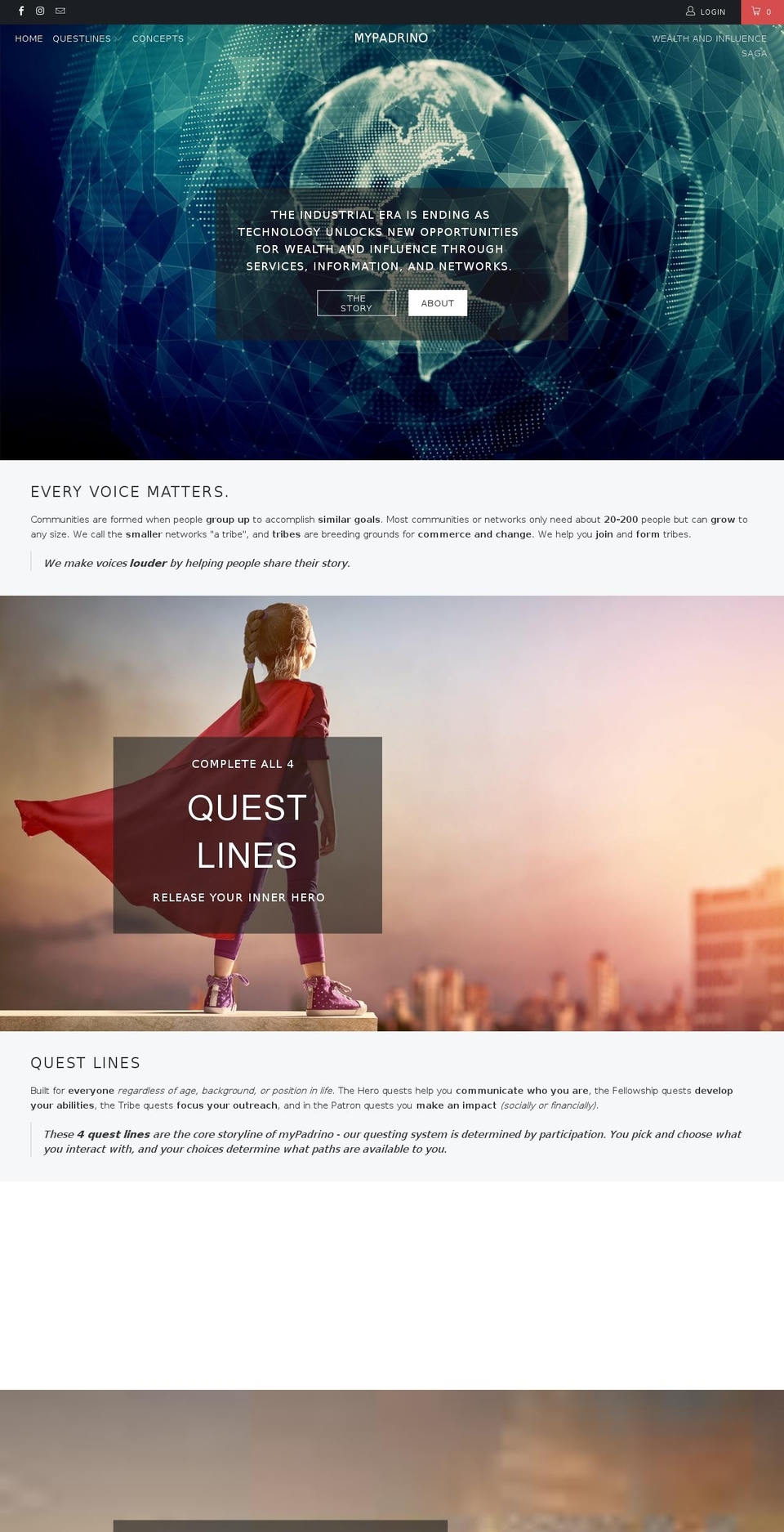 mypadrino.com shopify website screenshot