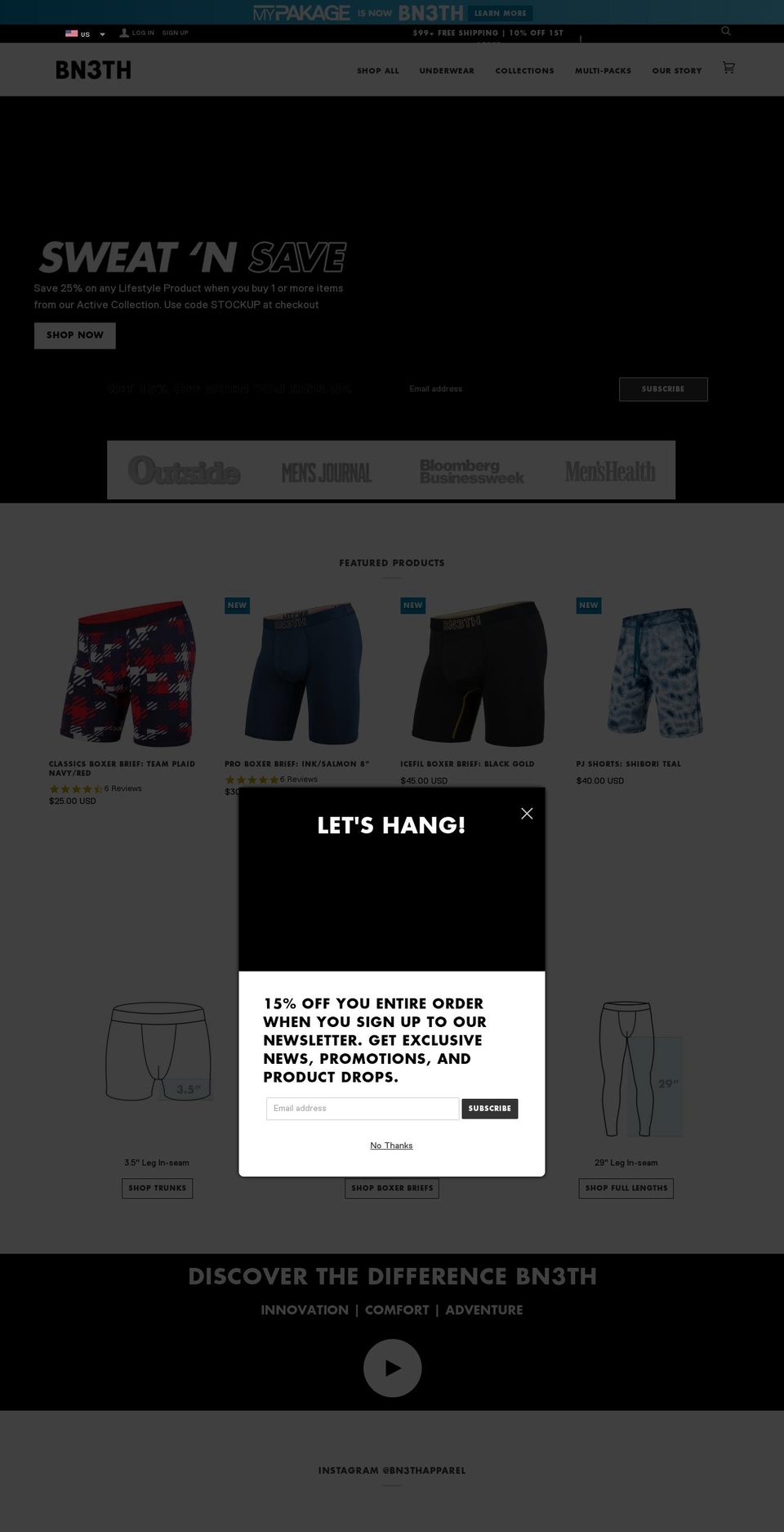 (Live) BN3TH Build - Pipeline Shopify theme site example mypakage.com
