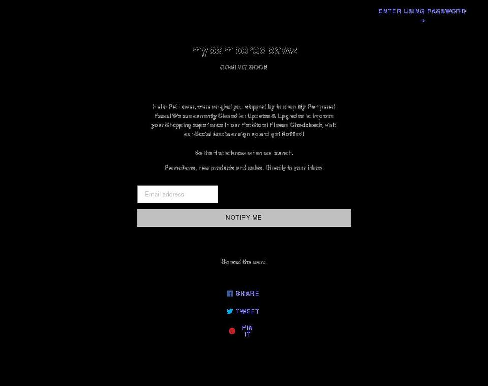 mypamperedpawz.com shopify website screenshot