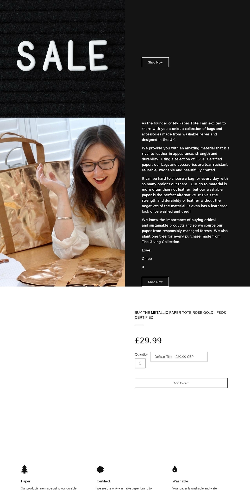 mypapertote.com shopify website screenshot