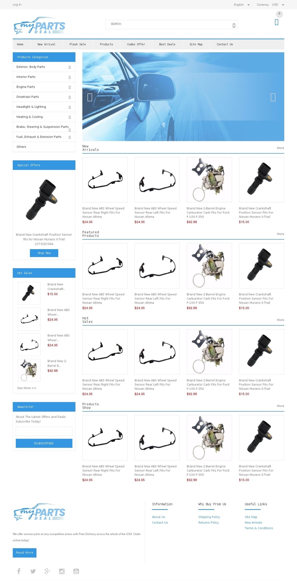 mypartsdeal.com — Shopify storefront screenshot