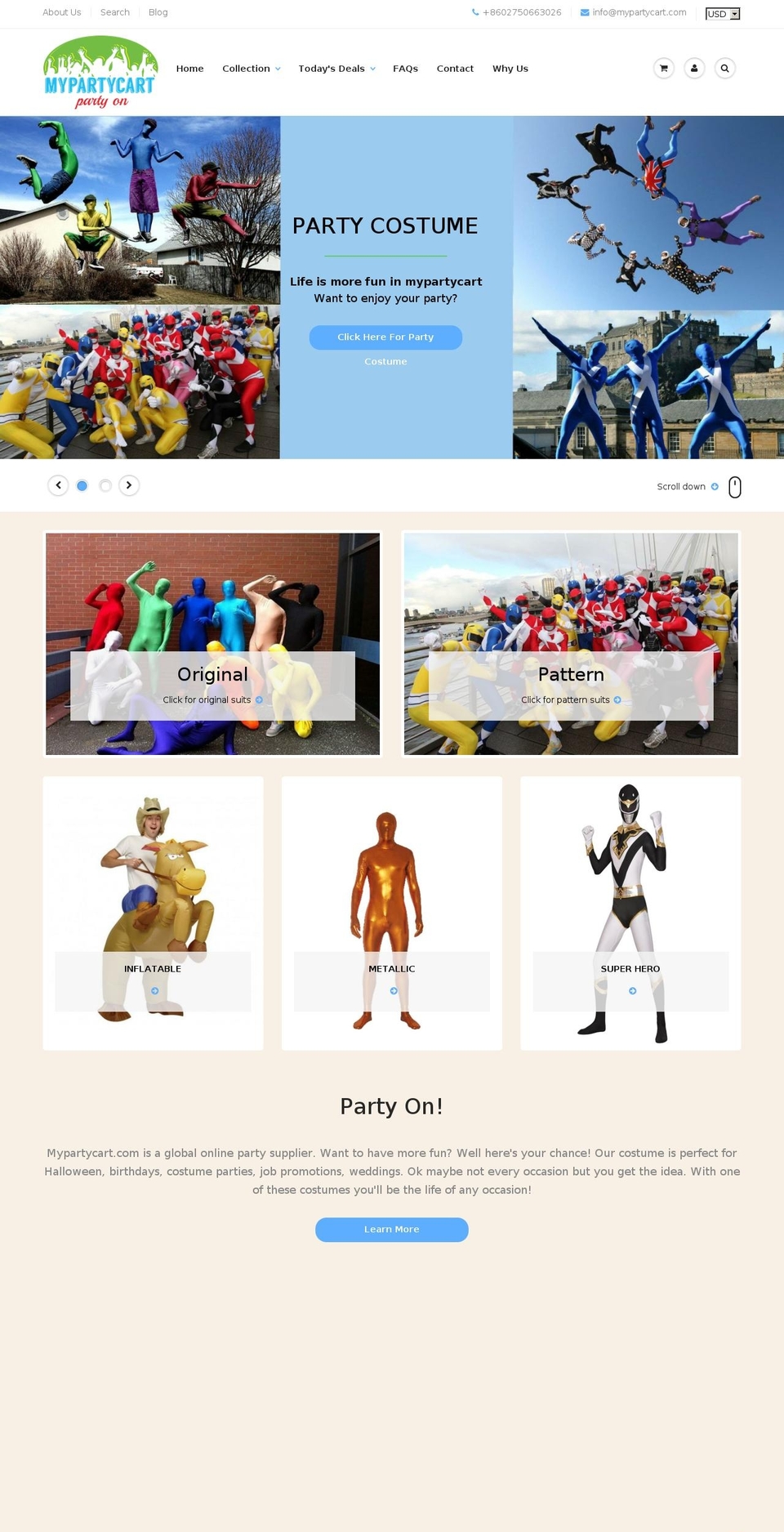 mypartycart.com — Shopify storefront screenshot