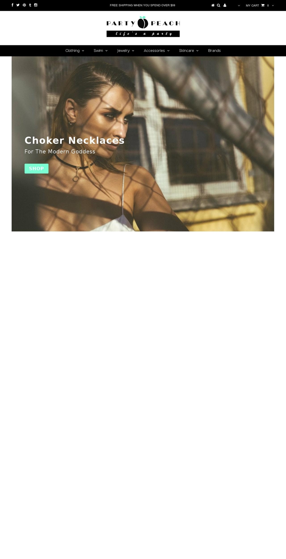 mypartypeach.com shopify website screenshot