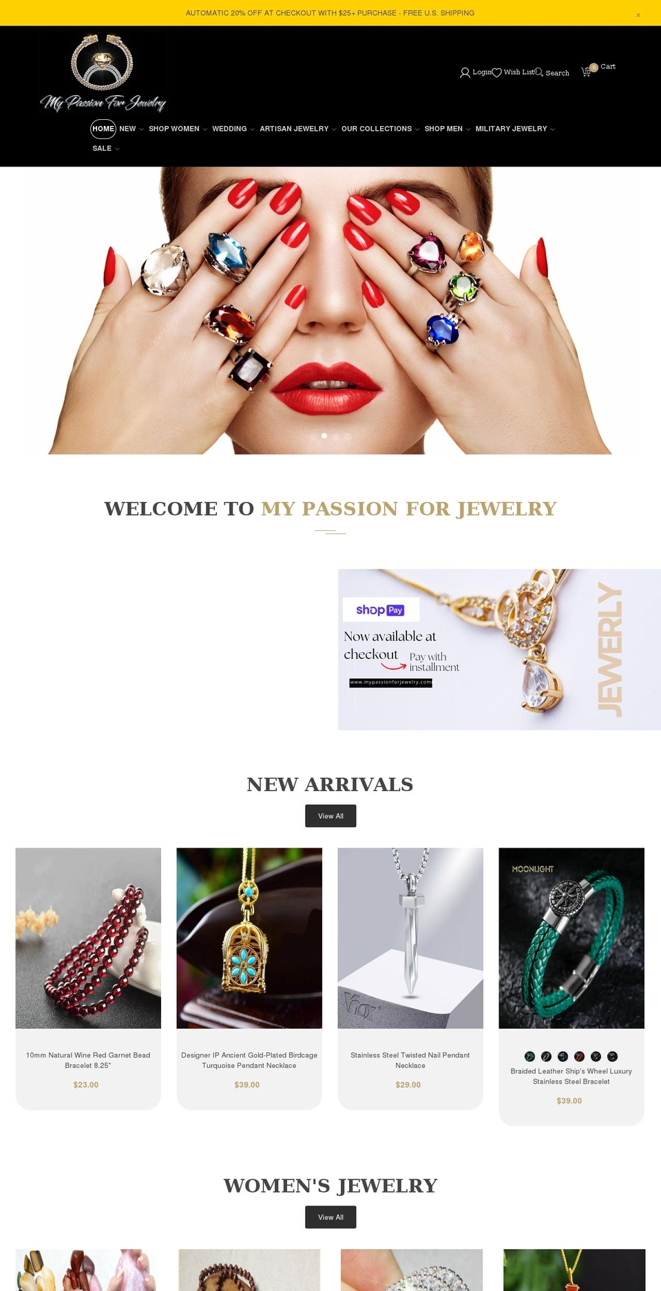 mypassionforjewelry.com shopify website screenshot