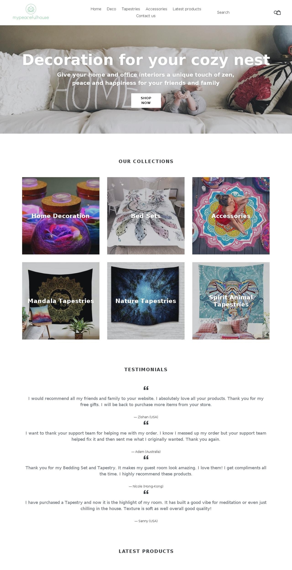 mypeacefulhouse.com — Shopify storefront screenshot