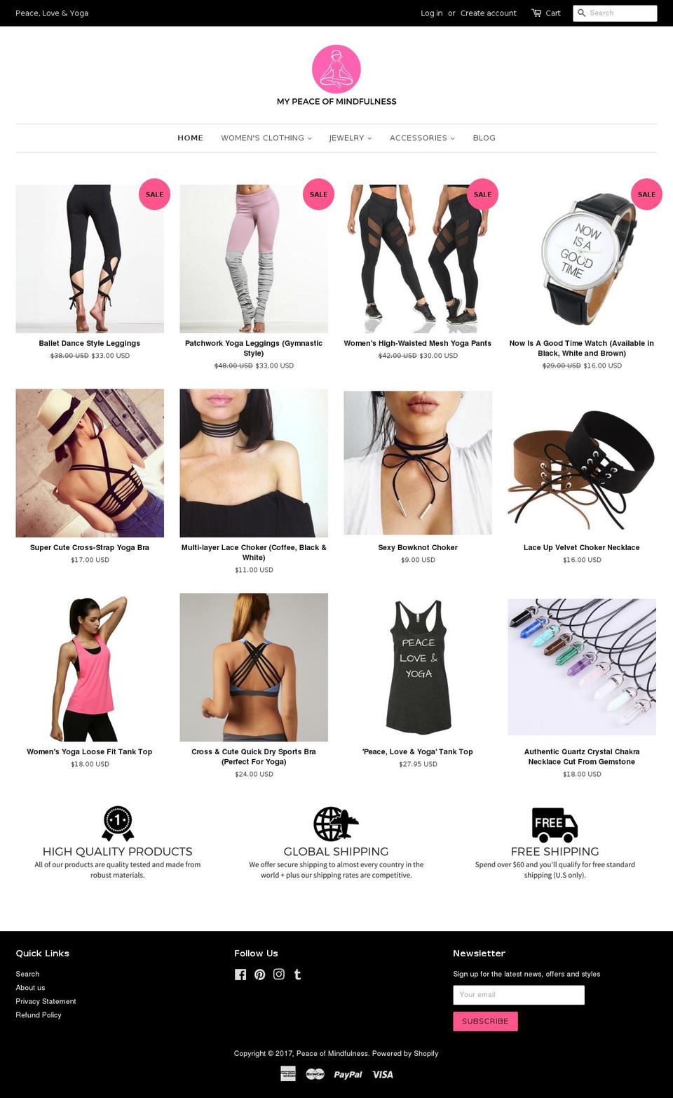 mypeaceofmindfulness.com shopify website screenshot