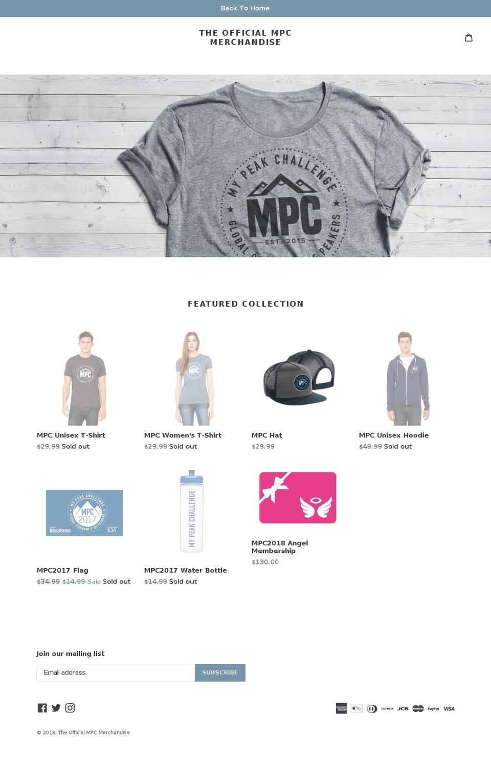 mypeakchallenge.shop shopify website screenshot