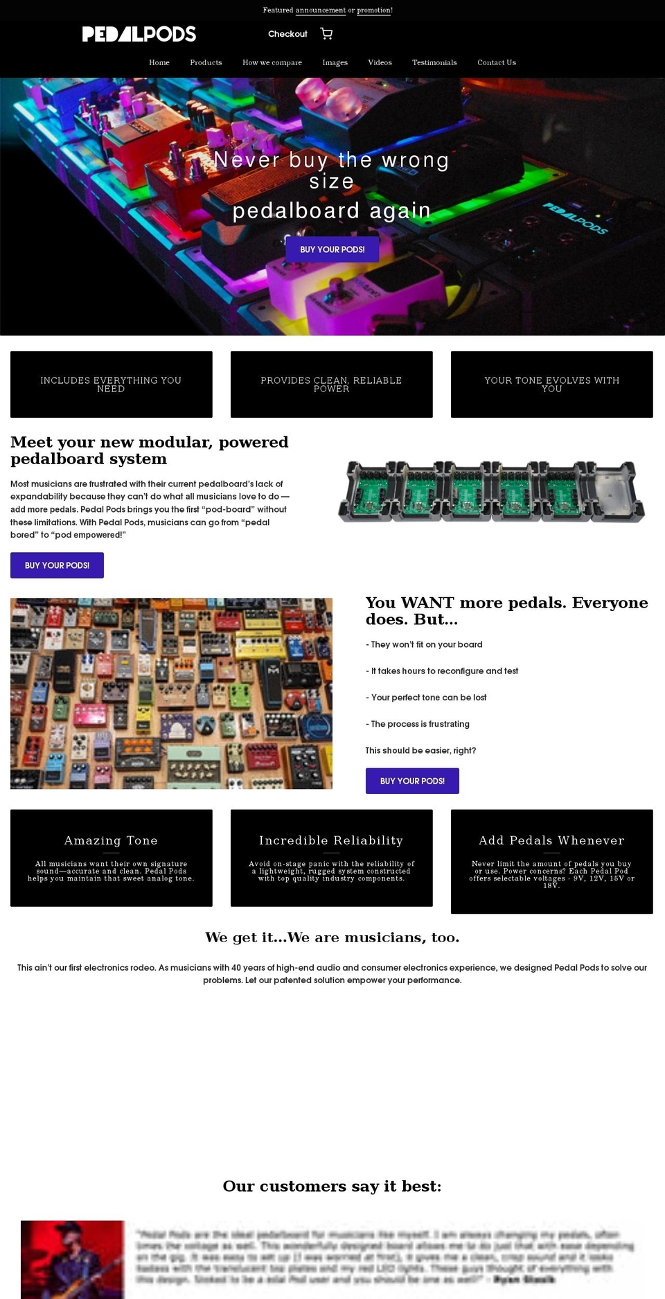 mypedalpods.com shopify website screenshot