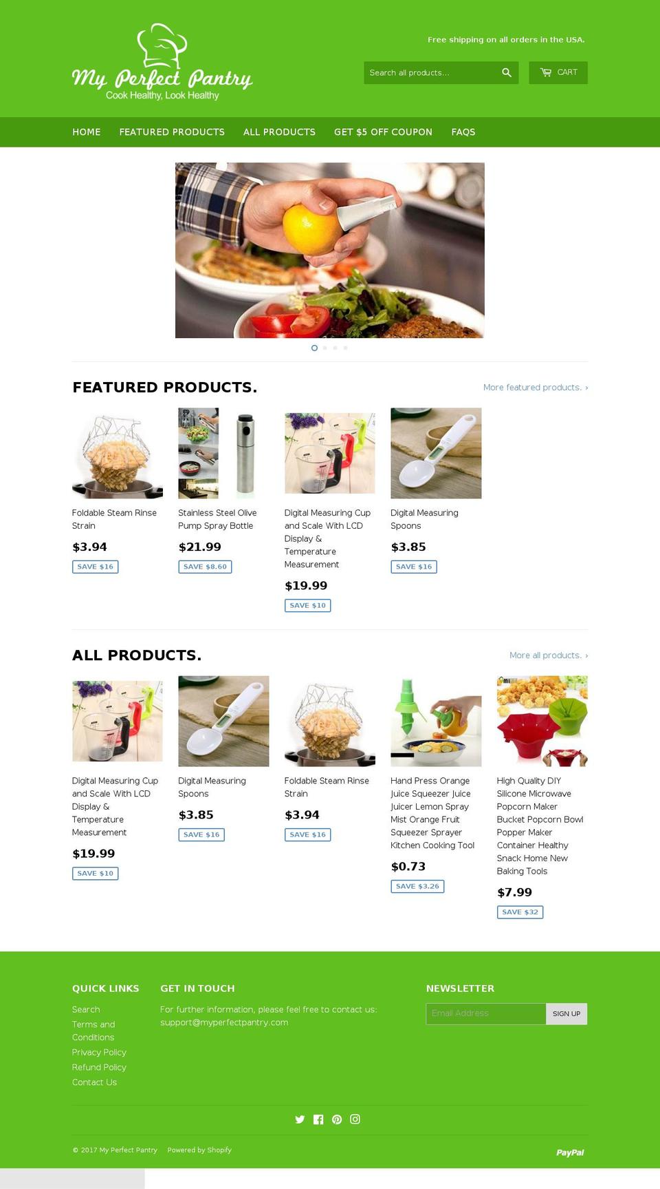 myperfectpantry.com shopify website screenshot