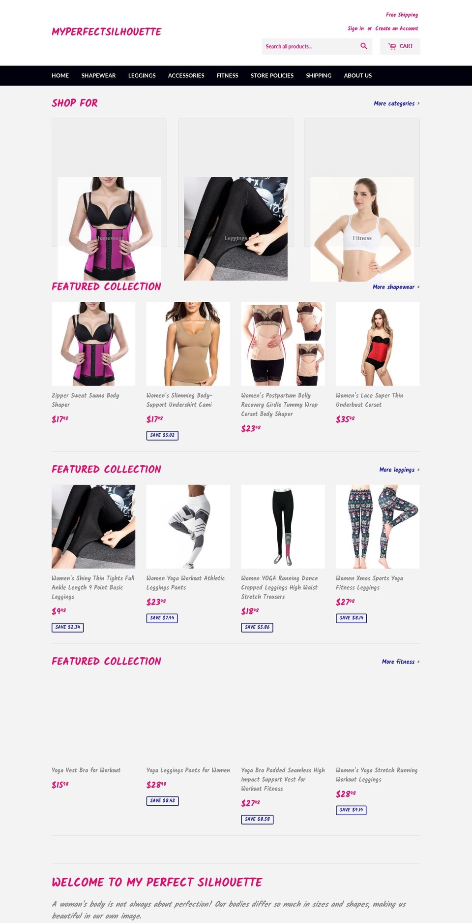 myperfectsilhouette.com — Shopify storefront screenshot