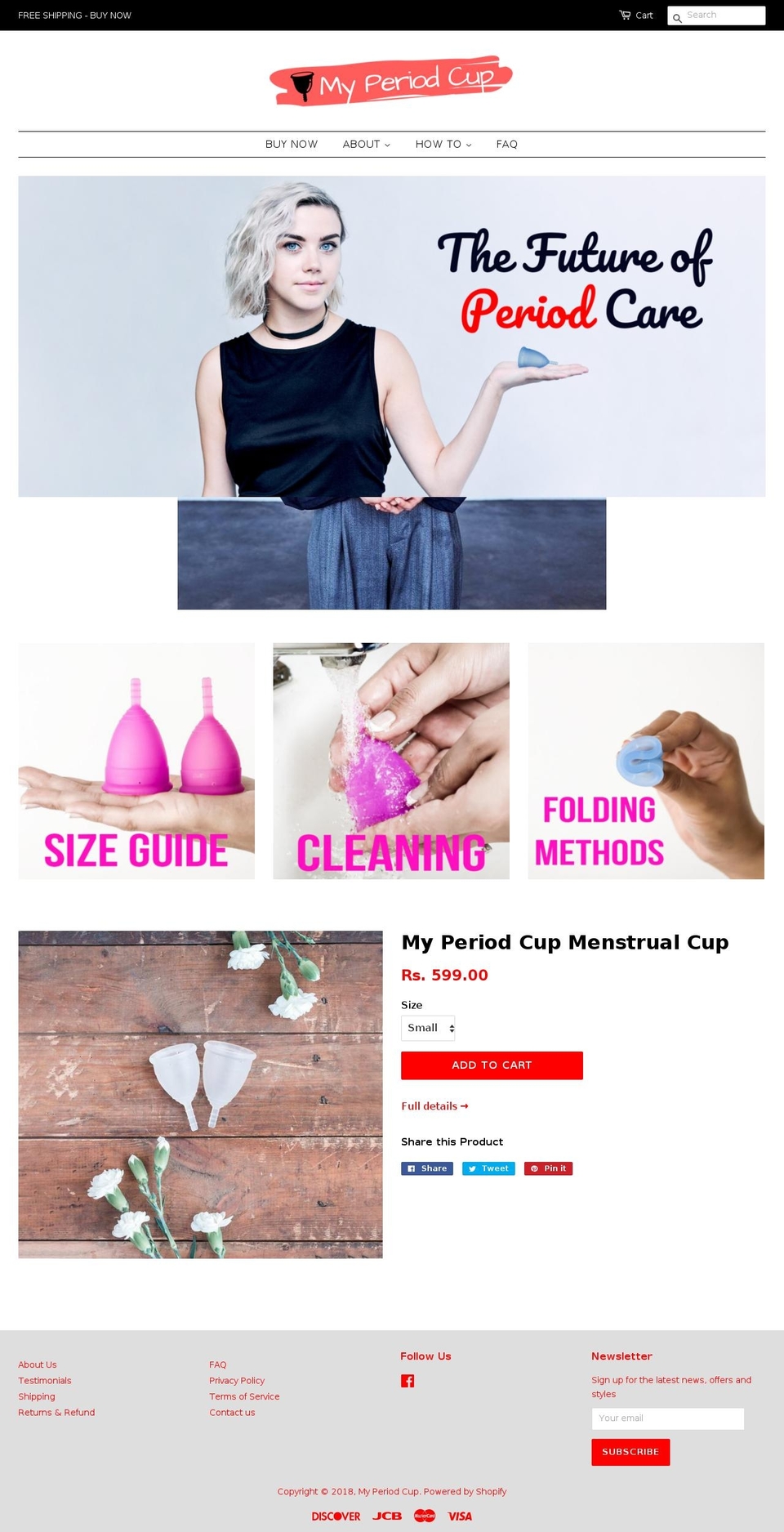 myperiodcup.com shopify website screenshot