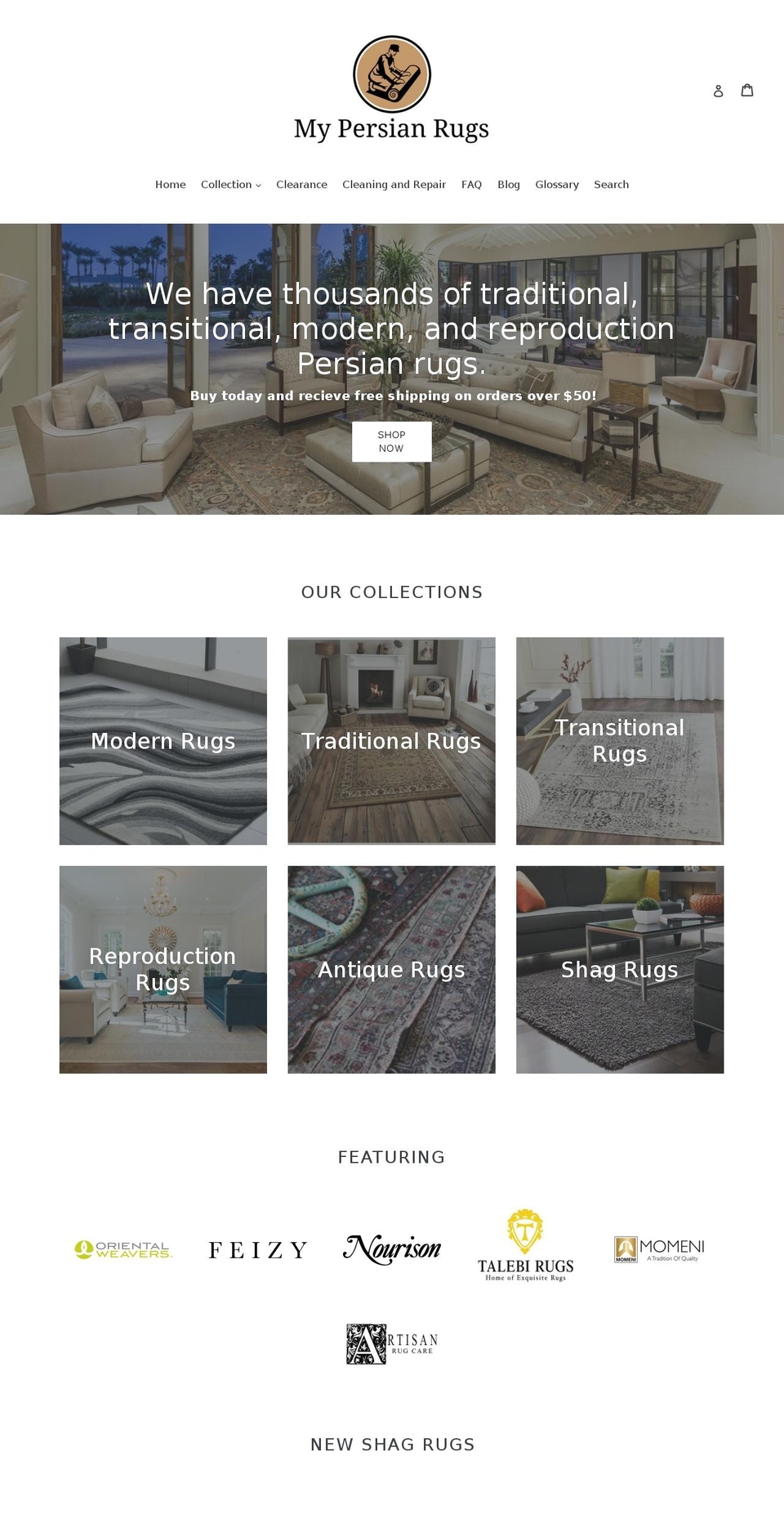 mypersianrugs.com shopify website screenshot