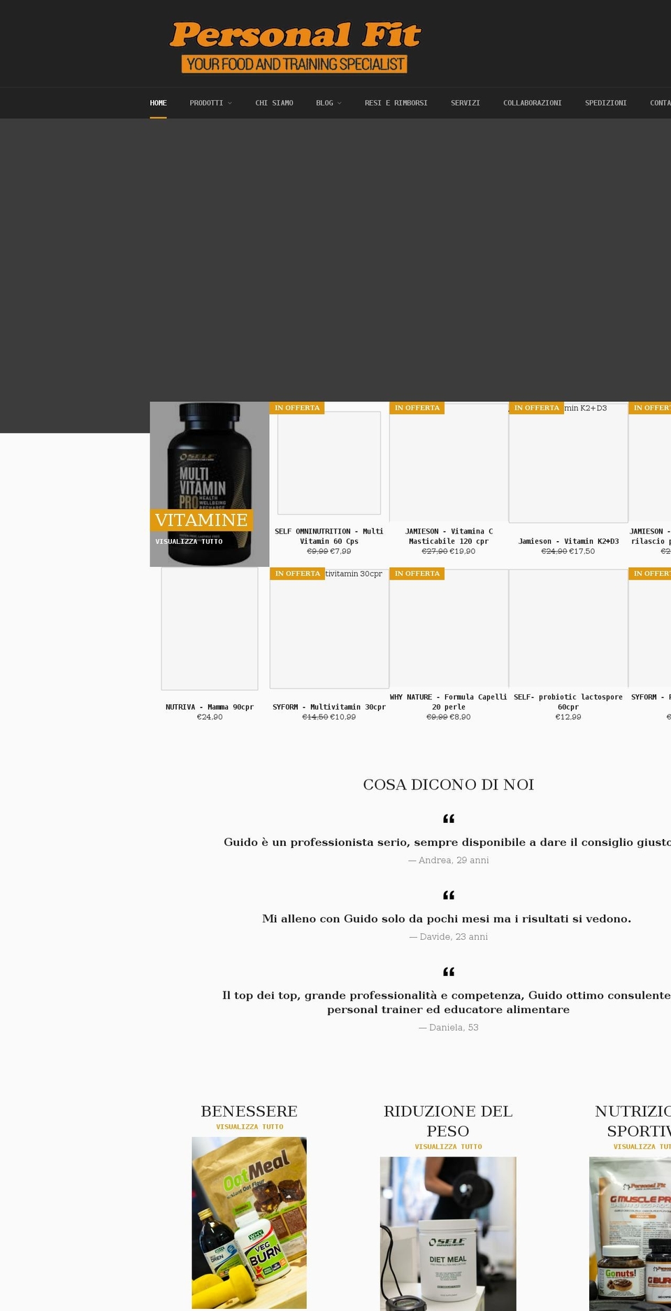 mypersonalfit.it shopify website screenshot