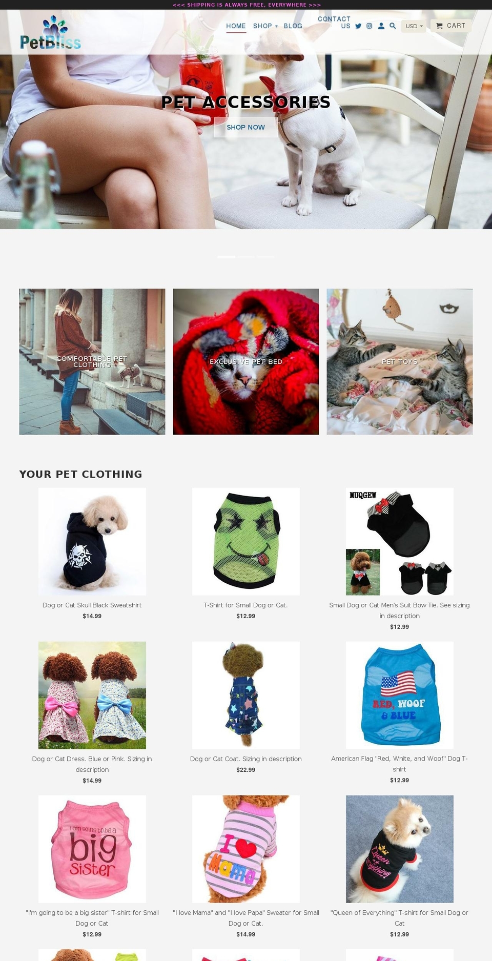 mypetbliss.com — Shopify storefront screenshot