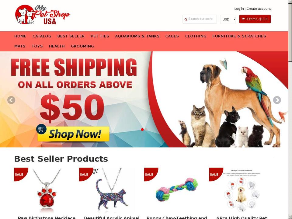 mypetshopusa.com — Shopify storefront screenshot