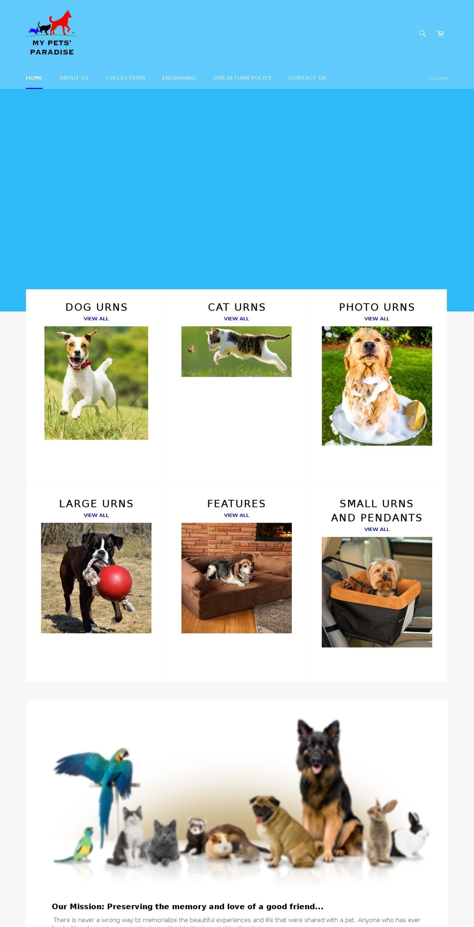 mypetsparadise.com — Shopify storefront screenshot