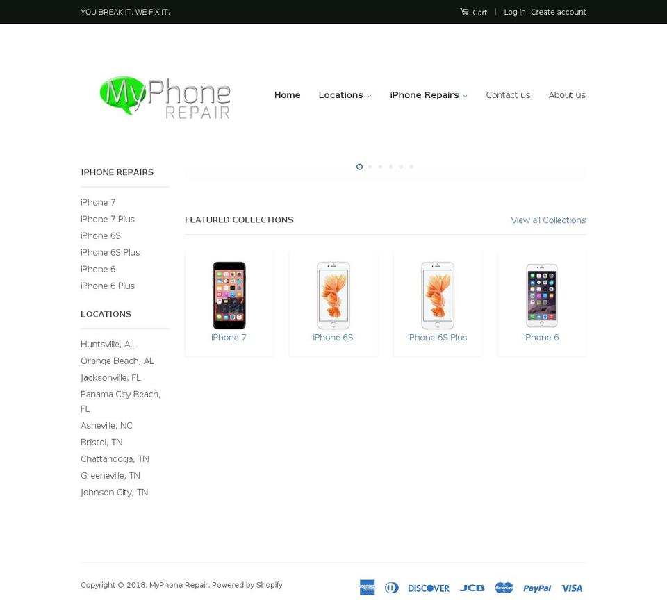 myphone-repair.com shopify website screenshot