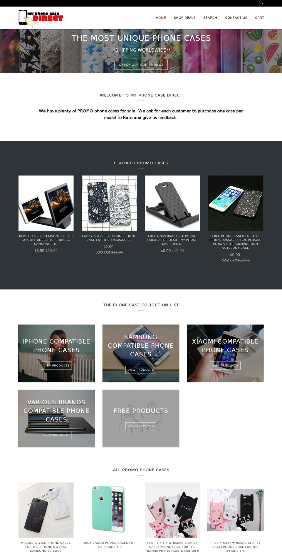 myphonecasedirect.com shopify website screenshot